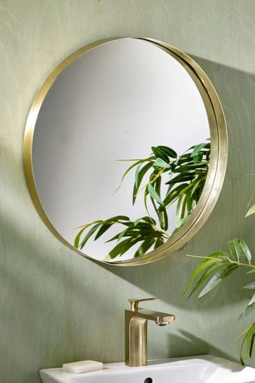Gold Round 50x50cm Wall Mirror