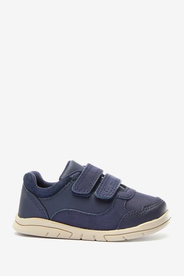 Navy Blue Standard Fit (F) Little Luxe Leather Shoes