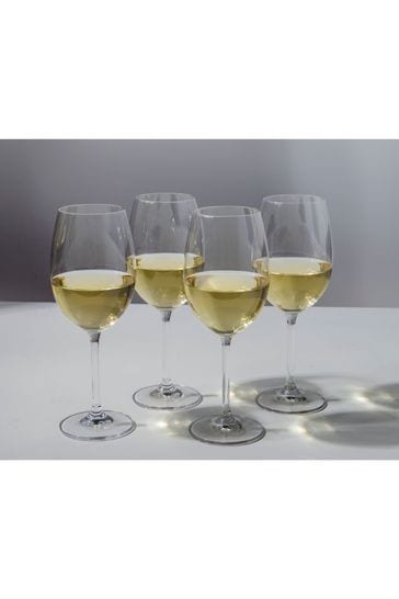 Laura Ashley White Wine Glasses, Set of 4 - Clear