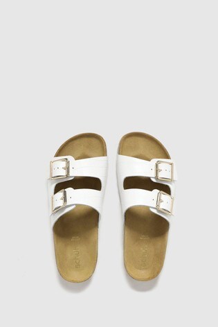 White 2 discount buckle sandals