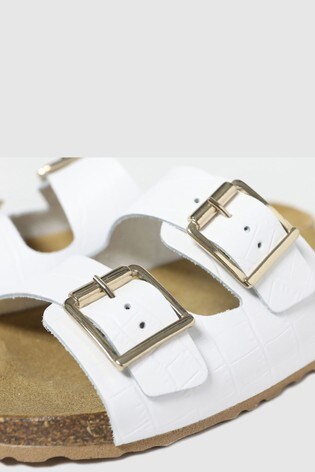White buckle strap cheap sandals