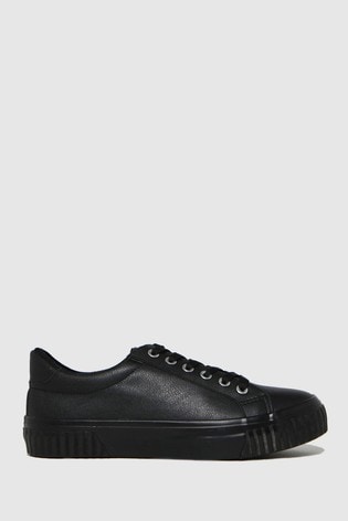 Schuh Black Maddie Lace Up Trainers