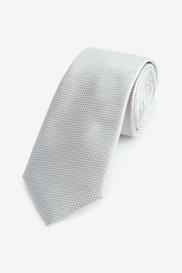 Ivory Regular Signature Textured Silk Tie