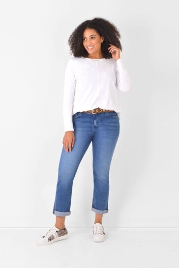 Live Unlimited Curve Mid Blue Denim Boyfriend Jeans