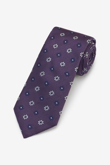 Purple Ditsy Floral Regular Signature Tie