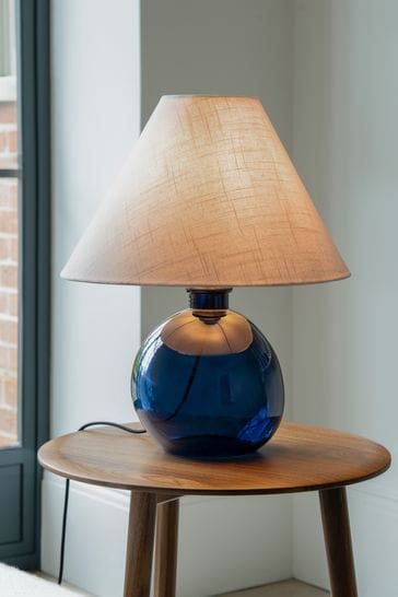 Jasper Conran London Blue Hand Blown Glass Table Lamp