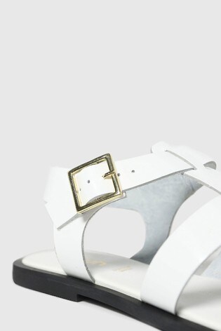 White leather sale gladiator sandals