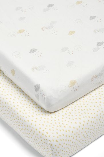 Buy Mamas Papas x Laura Ashley 2 Pack Cloud Grey Gingham Fitted 100 Cotton Cot Bed Sheets from the Next UK online shop