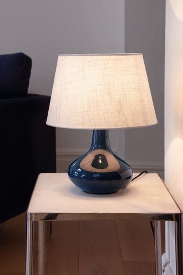 Jasper Conran London Blue Curved Ceramic Table Lamp