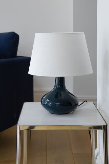 Jasper Conran London Blue Curved Ceramic Table Lamp