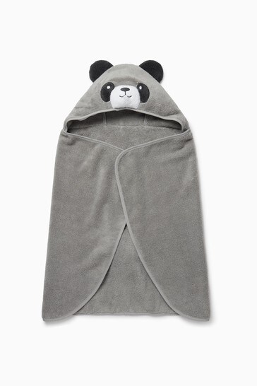 Mori Grey Panda Hooded Toddler Towel