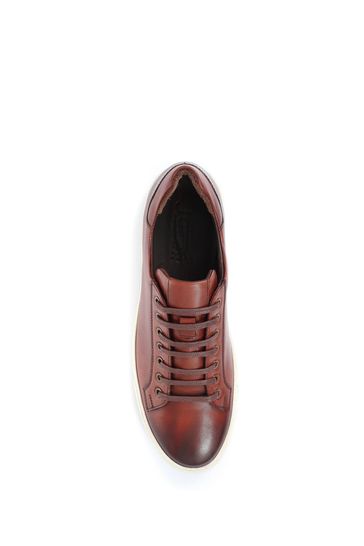 Brown leather trainers