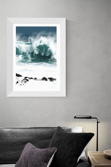 East End Prints White Rolling Waves Print