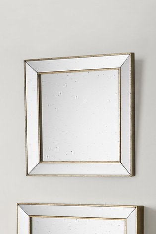 Pacific Gold Foxed Glass Square Mirror
