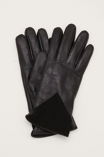 Phase Eight Black Daizy Leather Gloves