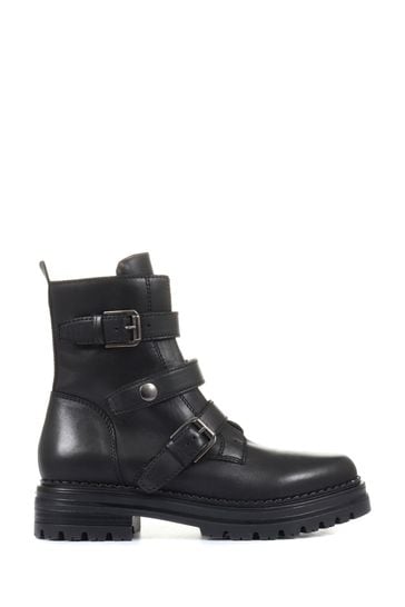 Women's buckle discount biker boots