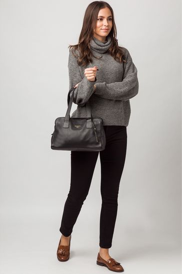 Blue leather handbag store