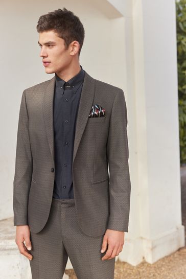 Buy Bronze Slim Fit Shawl Collar Suit Jacket from Next Luxembourg