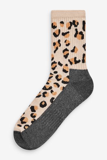 Animal Print Next Active Sports Walking Ankle Socks 2 Pack