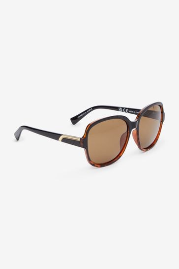 Buy Black And Brown Ombre Polarised Square Sunglasses from Next
