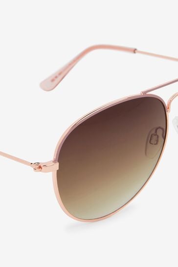 Pink Aviator Style Sunglasses
