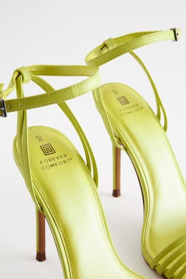Green barely there heels top