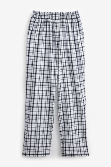 Black White Check Cotton Blend Pyjamas 2 Pack