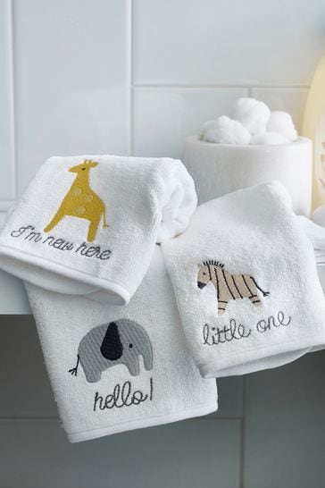 3 Pack White Safari 100 Cotton Face Cloths