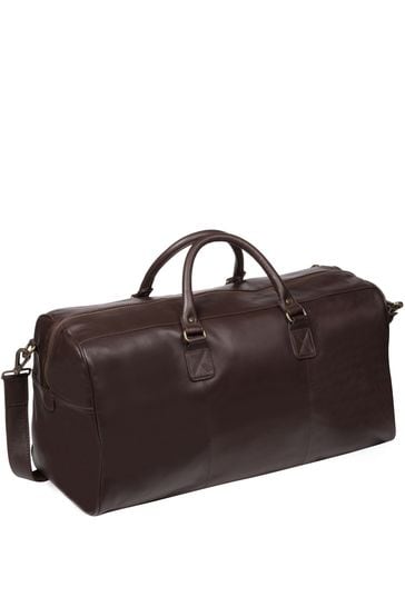 Mens leather shop holdall bag