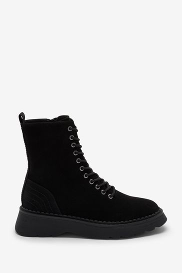 Buy Black Regular Wide Fit Forever Comfort Lace Up Boots from