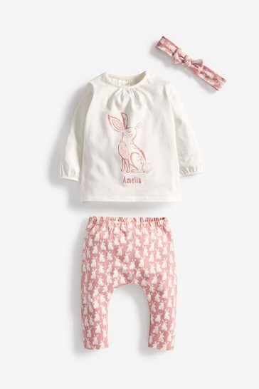 Personalised Baby Pink Top And Leggings Set