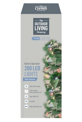 Premier Decorations Ltd White 200 LED Battery Operated Time Lights