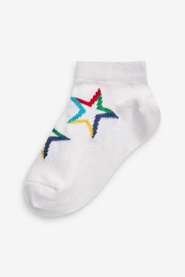 Buy White/Blue/Red Star Cotton Rich Trainer Socks 7 Pack from Next USA