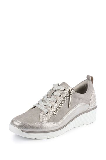 Buy Lunar Kiley Silver Wedge Trainers from Next Latvia