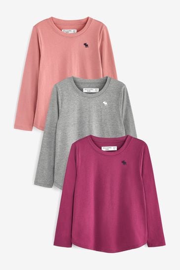 Abercrombie & Fitch Multi Three Pack Long Sleeve T-Shirts