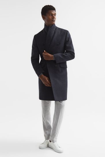 Single breasted sales long wool coat