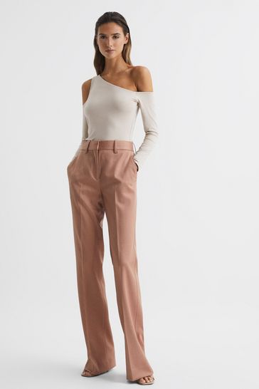 Buy Reiss Champagne Rosie Asymmetric Off Shoulder Top from Next