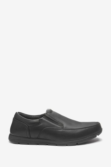 Black Wide Fit Slip-On Shoes