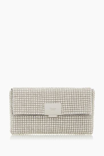 Buy Dune London Metalic Evanderr Diamante Embellished Clutch Bag