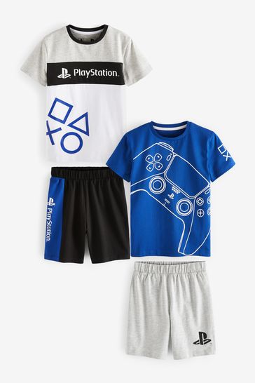 Blue PlayStation 2 Pack Short Pyjamas (3-16yrs)
