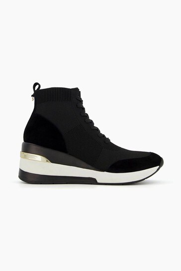Dune London Black Enlicia Lace-Up Sock Trainers
