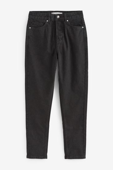 Black cropped 2024 mom jeans