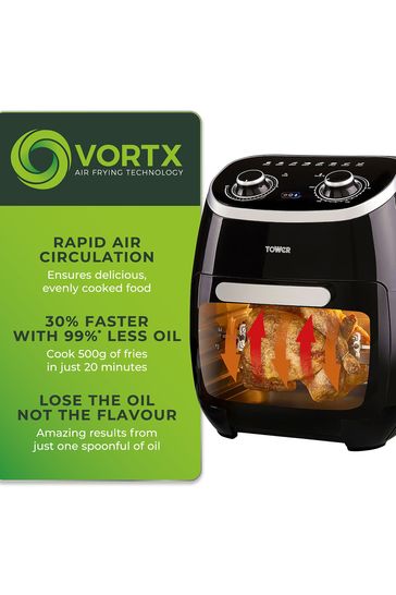 Tower air shop fryer with rotisserie