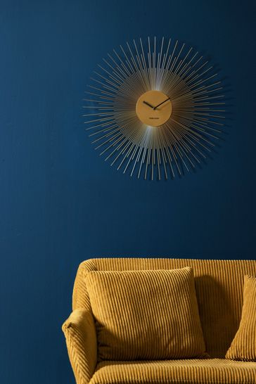 Karlsson Gold Peony Wall Clock