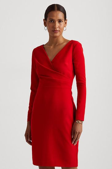 ralph lauren wrap style jersey dress