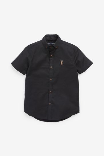 Black Short Sleeve Oxford Shirt (3-16yrs)