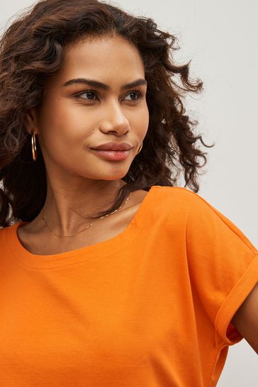 Orange and blue t shirt sale