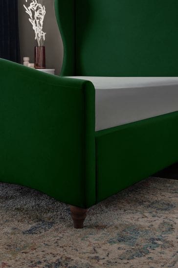 Emerald green outlet bed frame queen