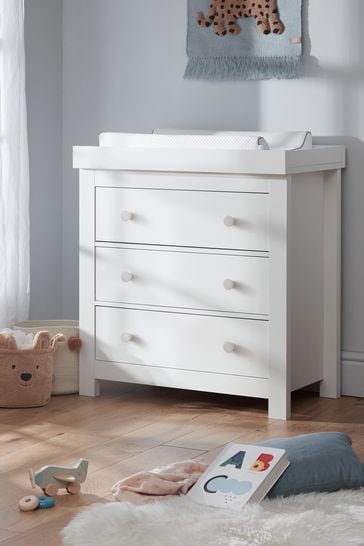 Aylesbury 3 Drawer Dresser With Changer In White By Cuddleco