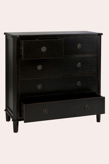 Laura Ashley Black Henshaw Two+Three Drawers Chest